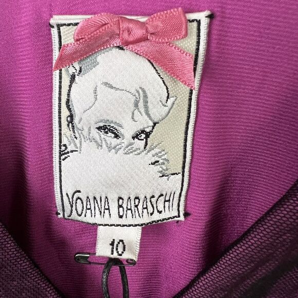 Yoana Baraschi Anthropologie Purple Black Mesh Overlay Embroidered Dress 10 NWT - Picture 4 of 6